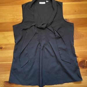 Size XS - New York and Company Black Tie Neck Blouse